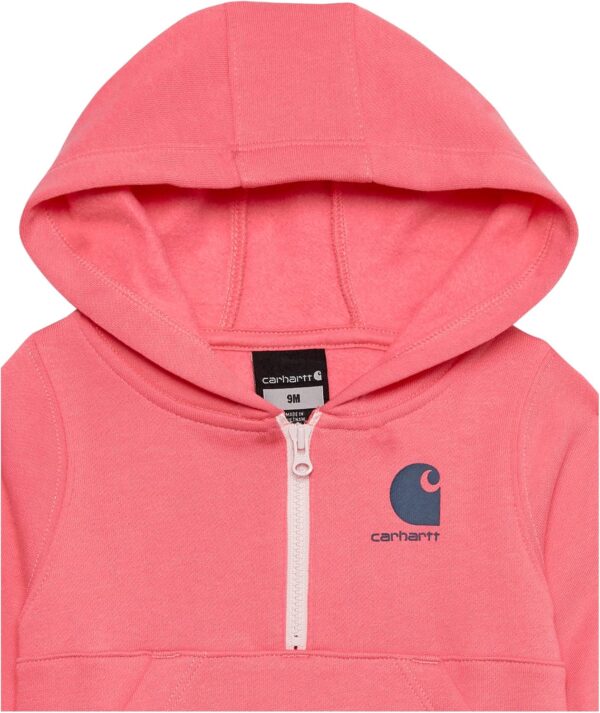 Carhartt Girls' Long-Sleeve Half-Zip Hooded Sweatshirt - Image 3