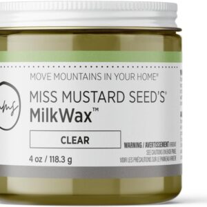 Miss Mustard Seed's MilkWax - Wax for Furniture, Wood, Cabinets, and Walls, Premium Quality, Low Odor (Clear, 4 oz)