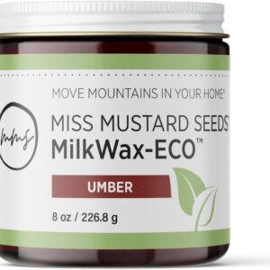 Miss Mustard Seed's MilkWax-ECO - Wax for Furniture, Wood, Cabinets, Walls, Cutting Boards, and Serving Ware, Washable, All-Natural, Eco-Friendly (Umber, 8 oz)