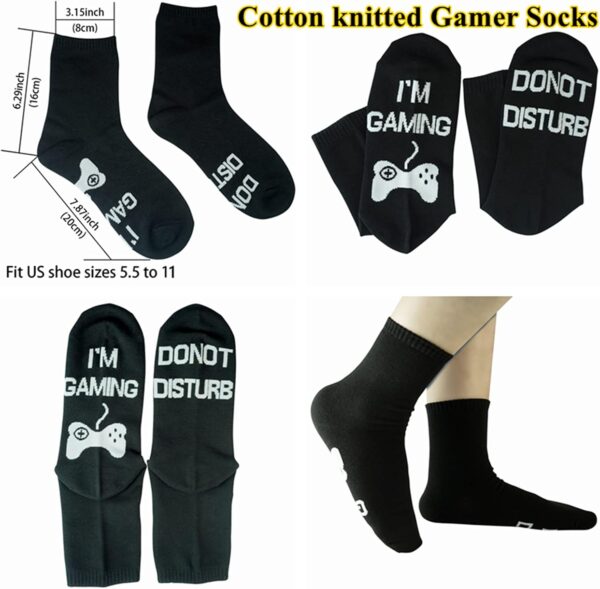 Gamer Gifts, Pocket Design Throw Pillow Covers 18 x 18 Inch + Gamer Socks, Gaming Room Décor Stocking Stuffers Easter Basket Stuffers for Teen Boys Girls Men Father Boyfriends - Image 4