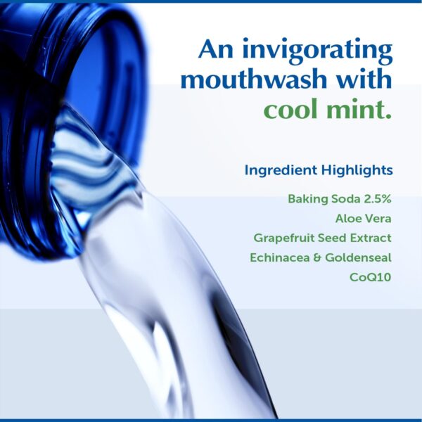 Eco-Dent Alcohol-Free Mouthwash, Mint - Ultimate Essential MouthCare, Oral Care Mouth Wash for Adults, Baking Soda Mouth Rinse with Essential Oils + DailyRinse Single-Use Pack, Mint - Image 9