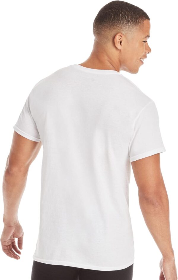 Hanes Men's Cotton, Moisture-Wicking Crew Tee Undershirts, Multi-Packs Available - Image 3