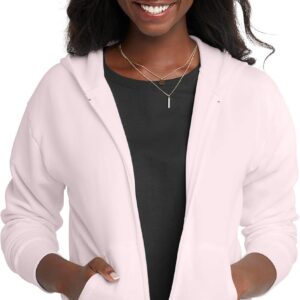 Hanes Women's Hoodie, Ecosmart Fleece Full-zip Hoodie, Zip-up Hooded Sweatshirt