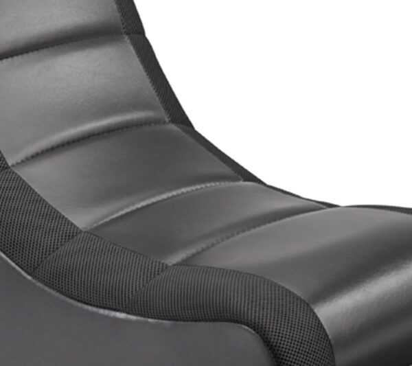 The Crew Furniture Classic Video Rocker Floor Gaming Chair, Kids and Teens, Racing Stripe PU Faux Leather & Polyester Mesh, Black/Black - Image 10