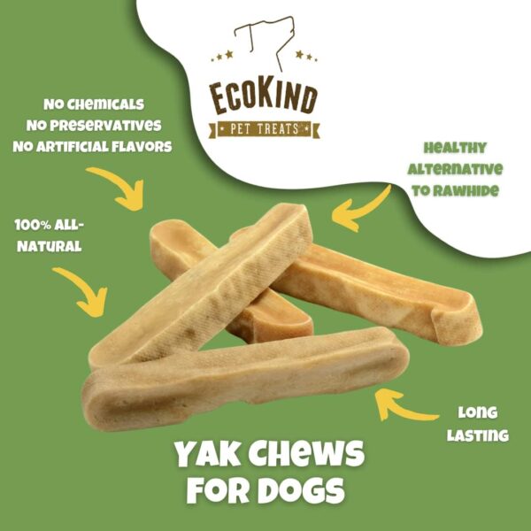 EcoKind Premium Gold Yak Cheese Himalayan Dog Chews, Healthy Dog Treats for Medium Dogs, All Natural, Long Lasting Dog Chew for Aggressive Chewers, High Protein, Rawhide Free Treat, Medium - 3 Chews - Image 2