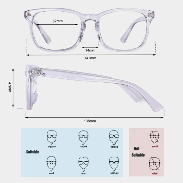 Maxjuli Blue Light Blocking Glasses,Computer Reading/Gaming/TV/Phones Glasses for Women Men(Transparent) - Image 3