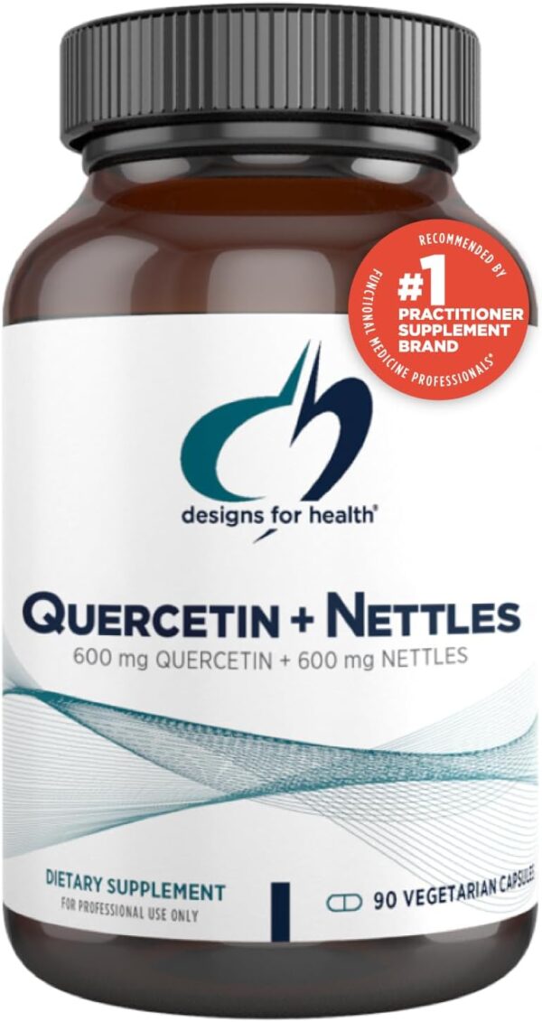 Designs for Health Quercetin + Nettle Supplement - Nettle Leaf + Quercetin Supplements with Flavonoids - Powerful Antioxidants for Immune Support (90 Vegan Capsules)