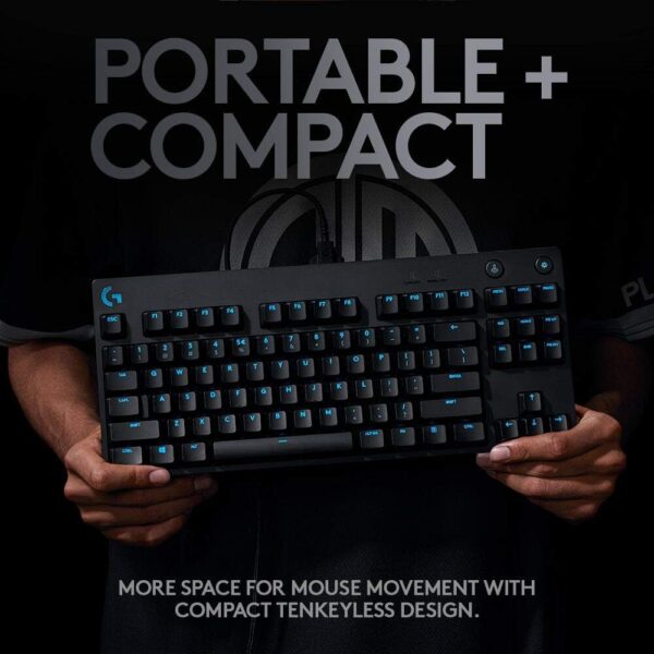 Logitech G PRO Mechanical Gaming Keyboard, Ultra Portable Tenkeyless Design, Detachable Micro USB Cable, 16.8 Million Color LIGHTSYNC RGB Backlit Keys - Image 4