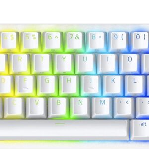 Razer Huntsman Mini 60% Gaming Keyboard: Fast Keyboard Switches - Linear Optical Switches - Chroma RGB Lighting - PBT Keycaps - Onboard Memory - Snap Tap - White