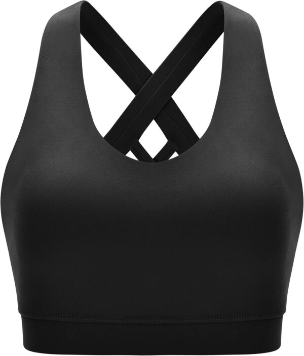 RUNNING GIRL Sports Bra for Women, Criss-Cross Back Padded Strappy Sports Bras Medium Support Yoga Bra with Removable Cups - Image 7