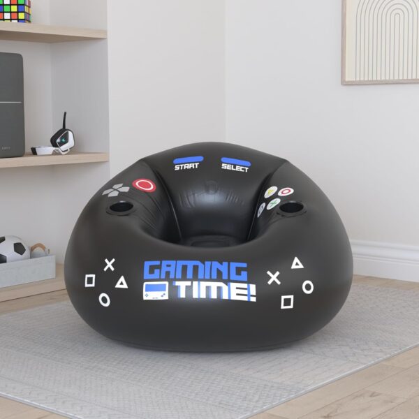 Inflatable Gaming Chair for Kids & Teens with Cup Holders and Side Pocket - This Air Gaming Bean Bag Chairs for Kids is The Perfect Furniture for Gamer Room Decor - Perfect Gaming Stuff for Boys 4-12 - Image 2