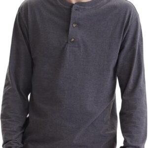 Hanes Men's T-Shirts, Men's BeefyT Henley Shirts, Men's Cotton Long Sleeve Shirts