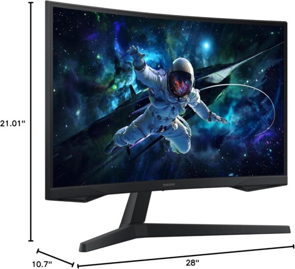 SAMSUNG 32” Odyssey G55C Series QHD 1000R Curved Gaming Monitor, 1ms(MPRT), HDR10, 165Hz, AMD Radeon FreeSync, Eye Care, Glare Free, Sharp Resolution LS32CG550ENXZA, 2024 - Image 12