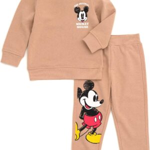 Disney Lion King Mickey Mouse Winnie the Pooh Toy Story Fleece Sweatshirt and Pants Outfit Set Newborn to Big Kid Sizes