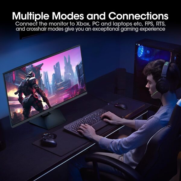 KOORUI Gaming Monitor 25-inch, 170Hz FHD 1080p Computer Monitor, 1ms GTG, Adaptive G-Sync, FreeSync Premium, 3 Sides Frameless, HDMI x 2, DisplayPort, Black, 25E3A - Image 4