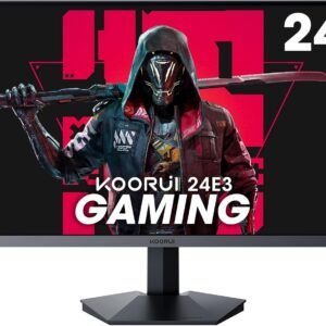 KOORUI Gaming Monitor, 24" IPS Monitor, 165Hz FHD Computer Monitor, 1ms PC Monitor, 99% sRGB Color Gamut, Adaptive Sync, Ultra Slim Frame, VESA Mountable (1920x1080P, HDMI, DisplayPort) 24E3