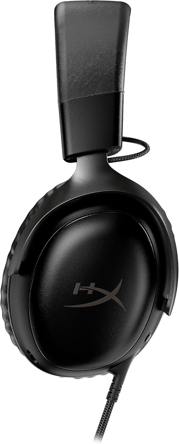 HyperX Cloud III – Wired Gaming Headset, PC, PS5, Xbox Series X|S, Angled 53mm Drivers, DTS Spatial Audio, Memory Foam, Durable Frame, Ultra-Clear 10mm Mic, USB-C, USB-A, 3.5mm – Black - Image 5