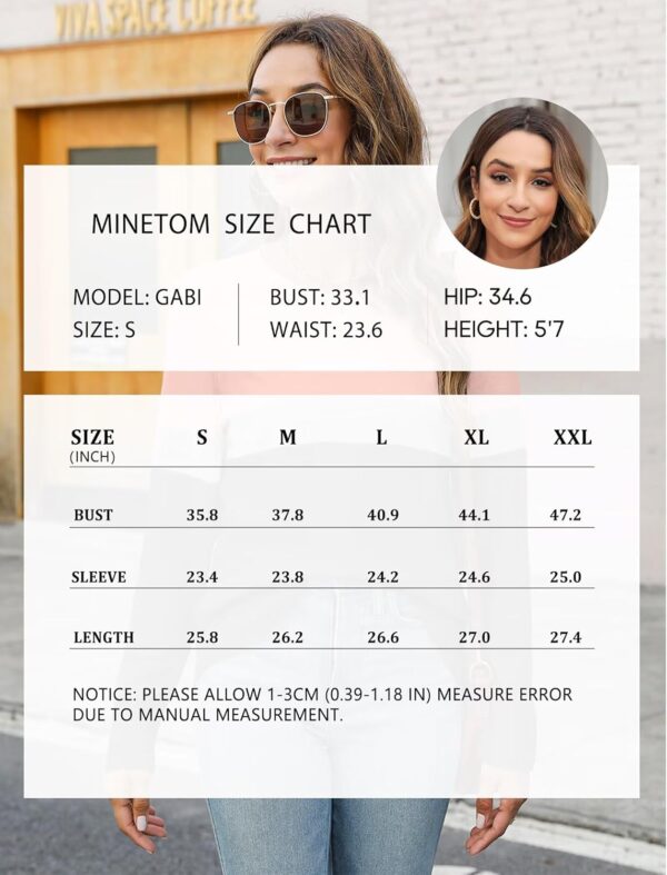 Minetom Women's Color Block Tunic Tops Casual Long Sleeve Shirts Round Neck Pullover - Image 6