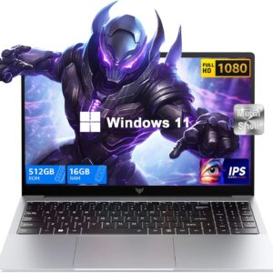 ACEMAGIC Laptop, Newest Windows 11 Laptop Computer,16GB DDR4 512GB SSD Gaming Laptop, 15.6 inch Quad-Core Processor, 180° Open Angle,Long Battery Life,Metal Shell,WiFi,USB3.2, Type C