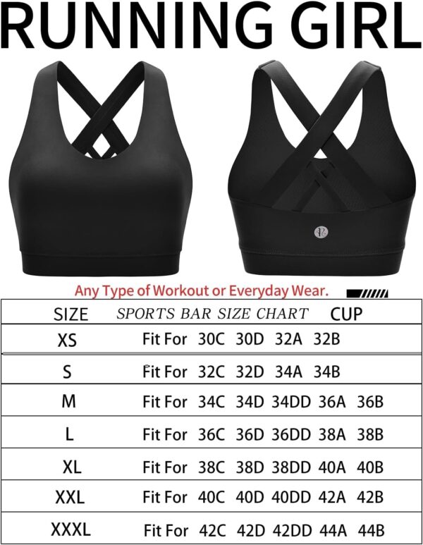 RUNNING GIRL Sports Bra for Women, Criss-Cross Back Padded Strappy Sports Bras Medium Support Yoga Bra with Removable Cups - Image 5