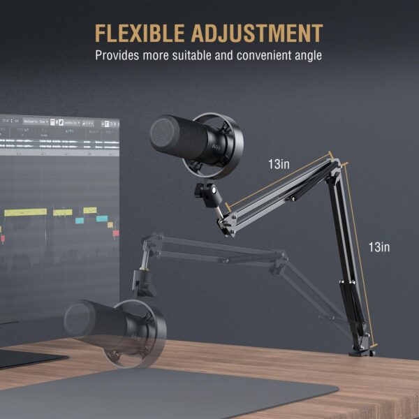 FIFINE K688 Podcast Microphone Kit, USB/XLR Dynamic Microphone with Boom Arm for PC/XLR Mixer, Gaming Mic with Mute Button, Headphone Jack for Vocal, Voice-Over, Streaming, Music Recording -K688CT - Image 7