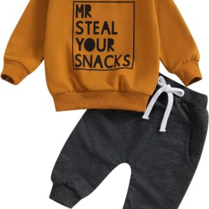 Toddler Baby Boy Summer Clothes Short Sleeve Letter Print Stripe T-Shirt with Elastic Waist Shorts Set Summer Outfit