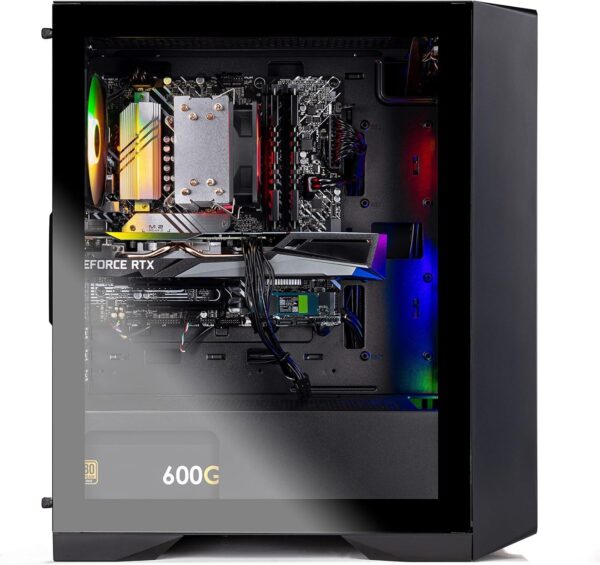 Skytech Nebula Gaming PC Desktop, Ryzen 5 5500 3.6 GHz (4.2GHz Turbo Boost), NVIDIA RTX 3050 8GB GDDR6, 500GB SSD, 16GB DDR4 RAM 3200, 650W Gold PSU, Wi-Fi, Win 11