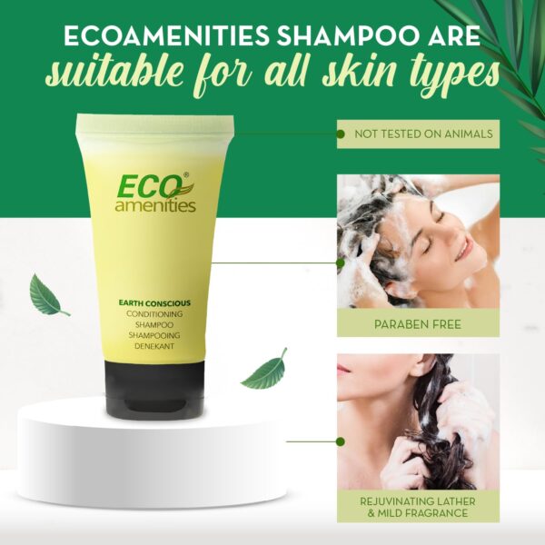 ECO Amenities Conditioning Shampoo, Travel Size Shampoo and Conditioner Sets, Mini Shampoo & Conditioner Sets - 2 in 1 Shampoo & Conditioner, Green Tea Scent, 0.75 Fl Oz (Pack of 288) - Image 3