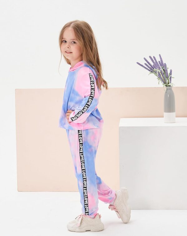 Toddler Baby Girls Clothes Long-sleeve Tie Dye Hoodie Sweatshirt Joggers Pants Hooded Outfits Set - Image 7