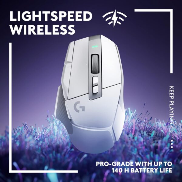 Logitech G502 X Lightspeed Wireless Gaming Mouse - LIGHTFORCE hybrid optical-mechanical switches, HERO 25K gaming sensor, compatible with PC - macOS/Windows - White - Image 3