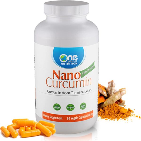 Nano Curcumin 500 mg Veggie Capsules (60 Servings), Nano for High Absorption, Supports Anti-Inflammatory & Immune Health, Non-GMO, Vegan, Gluten-Free