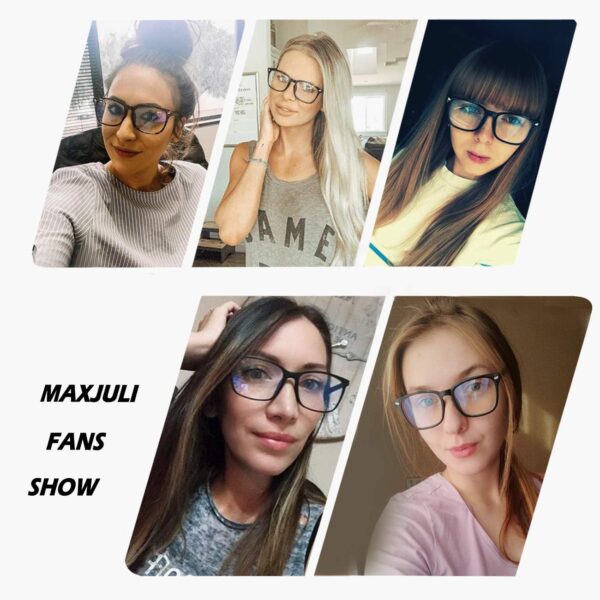 Maxjuli Blue Light Blocking Glasses,Computer Reading/Gaming/TV/Phones Glasses for Women Men(Transparent) - Image 5