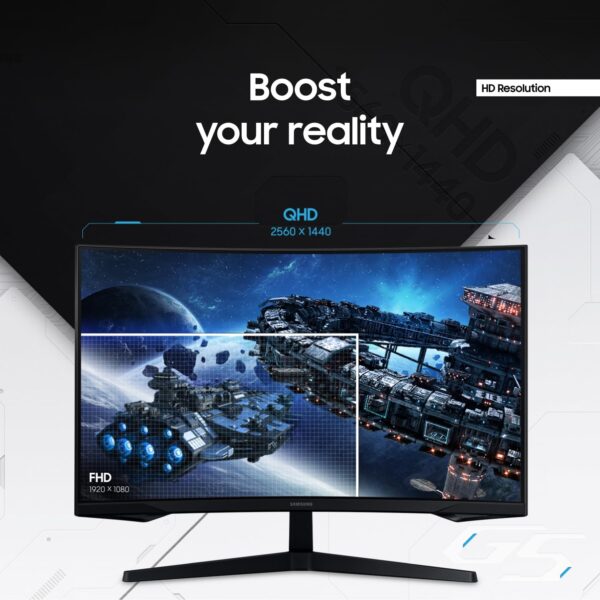 SAMSUNG 32” Odyssey G55C Series QHD 1000R Curved Gaming Monitor, 1ms(MPRT), HDR10, 165Hz, AMD Radeon FreeSync, Eye Care, Glare Free, Sharp Resolution LS32CG550ENXZA, 2024 - Image 3