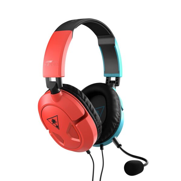 Turtle Beach Recon 50 Wired Gaming Headset – Nintendo Switch, Xbox Series X|S, Xbox One, PS5, PS4, PlayStation, Mobile & PC with 3.5mm – Removable Mic, 40mm Speakers, In-line Controls – Red/Blue - Image 7