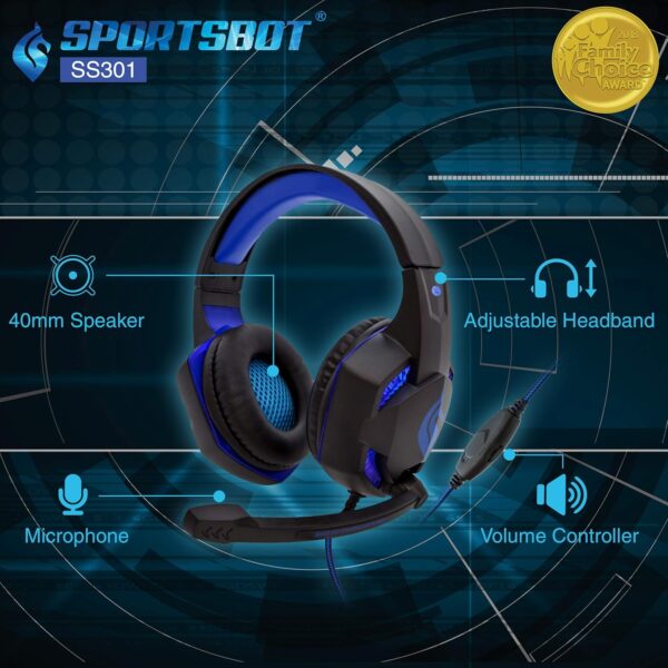 Soundbot SportsBot SS301 Blue LED Gaming Over-Ear Headset Headphone, Keyboard & Mouse Combo Set w/ 40mm Speaker Driver, Microphone, Multimedia Keys & Window Key Lock, 4 DPI Levels (BLU) - Image 7