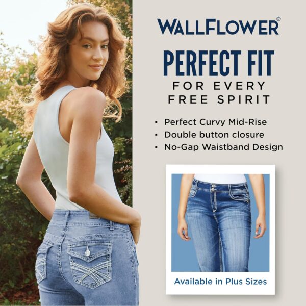 WallFlower Luscious Curvy Bootcut Jeans for Women Mid-Rise Insta Stretch Denim in Petite, Midsize, Plus Size, Juniors Jeans - Image 5