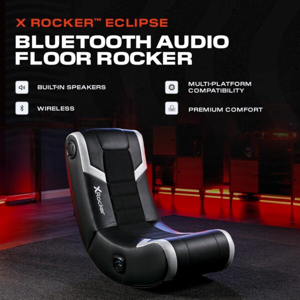 X Rocker Video Gaming Floor Rocker Chair, Built-in Audio Speakers, Foldable for Bedroom or Game Room, Gifts for Gamers, Boys Girls Teens 5-17 - Image 3