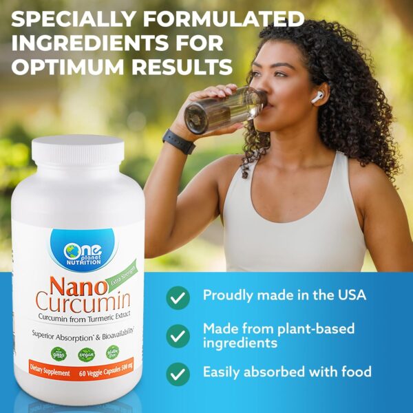 Nano Curcumin 500 mg Veggie Capsules (60 Servings), Nano for High Absorption, Supports Anti-Inflammatory & Immune Health, Non-GMO, Vegan, Gluten-Free - Image 8