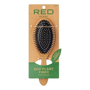 RED Detangling, Hair Brush, Eco-Plant Fiber Detangler Brush for Women and Men, Vented Hairbrush with Ball Tipped Bristles, Detangler for All Type Hair