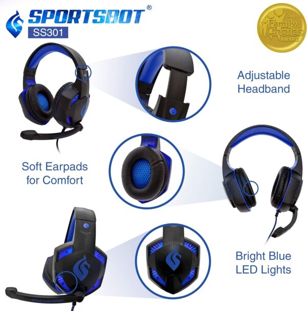 Soundbot SportsBot SS301 Blue LED Gaming Over-Ear Headset Headphone, Keyboard & Mouse Combo Set w/ 40mm Speaker Driver, Microphone, Multimedia Keys & Window Key Lock, 4 DPI Levels (BLU) - Image 4