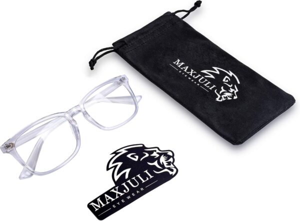 Maxjuli Blue Light Blocking Glasses,Computer Reading/Gaming/TV/Phones Glasses for Women Men(Transparent) - Image 6