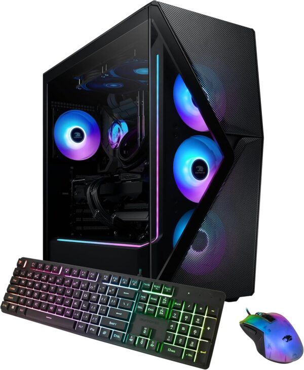 iBUYPOWER Slate 8 MESH Gaming PC Desktop Computer (AMD Ryzen 7 9700X CPU, AMD Radeon RX 7800XT 16GB GPU, 32GB DDR5 Non-RGB 5200MHz RAM (16x2), 1TB NVMe SSD, WiFi Ready, Windows 11 Home) - SMA7R78XT02