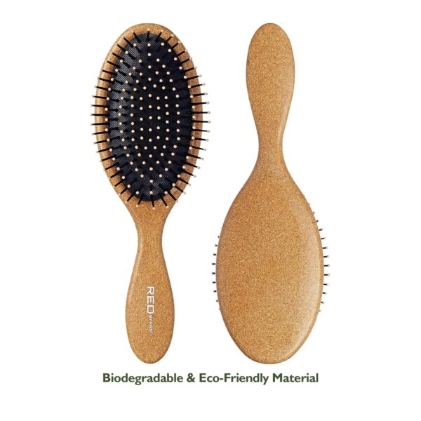 RED Detangling, Hair Brush, Eco-Plant Fiber Detangler Brush for Women and Men, Vented Hairbrush with Ball Tipped Bristles, Detangler for All Type Hair - Image 3