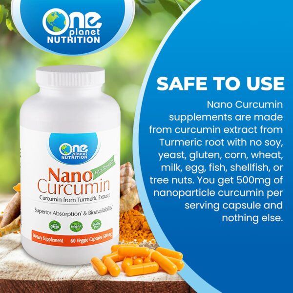 Nano Curcumin 500 mg Veggie Capsules (60 Servings), Nano for High Absorption, Supports Anti-Inflammatory & Immune Health, Non-GMO, Vegan, Gluten-Free - Image 7