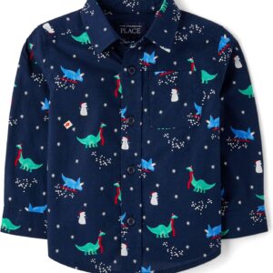 The Children's Place Baby Boys' and Toddler Long Sleeve Button Down Shirt