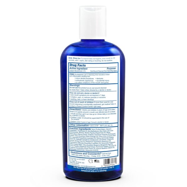 Eco-Dent Alcohol-Free Mouthwash, Mint - Ultimate Essential MouthCare, Oral Care Mouth Wash for Adults, Baking Soda Mouth Rinse with Essential Oils + DailyRinse Single-Use Pack, Mint - Image 2