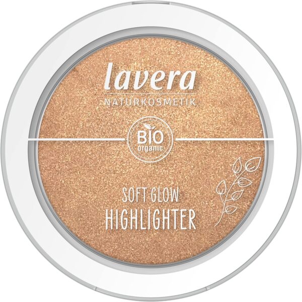 lavera Soft Glow Highlighter -Sunrise Glow 01- gold - Bio-Mandelöl & Vitamin E - Vegan - schimmernd - Samtige Textur (1 x 5,5g)