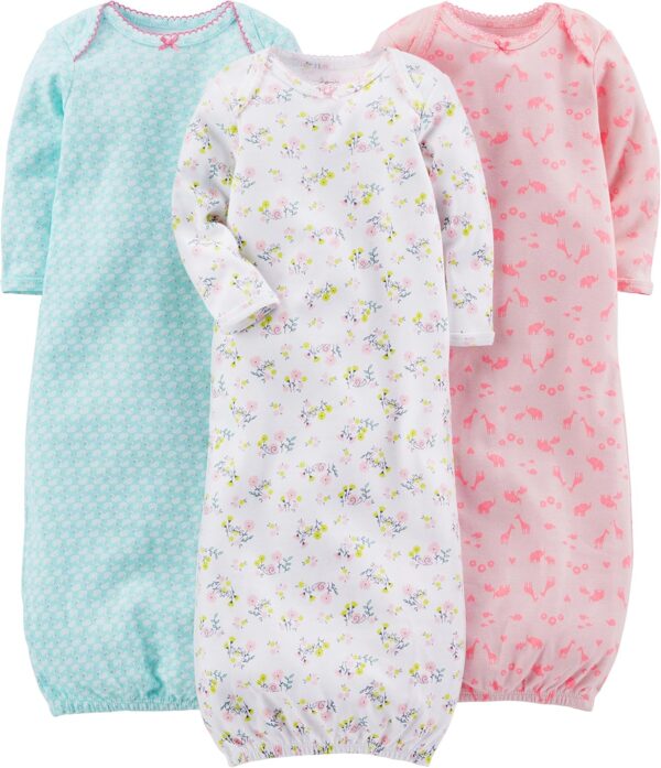 Simple Joys by Carter's Baby Girls' 3-Pack Cotton Sleeper Gown